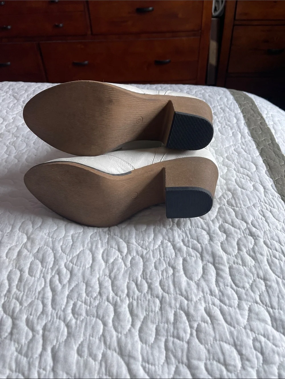 Charles Albert White Western Ankle Booties